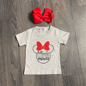 Minnie Mouse shirt w/ bow BN